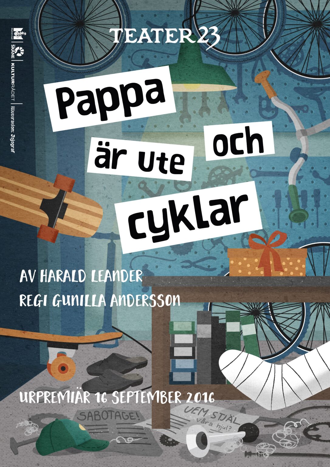 Pappa är ute och cyklar